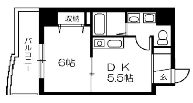 メゾン・デ・ノムラ東心斎橋(1DK/6階)の間取り写真