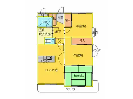 フォレストMS(3LDK/2階)の間取り写真
