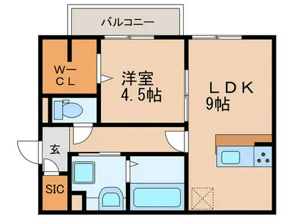 リバーサイド浪漫(1LDK/2階)の間取り写真