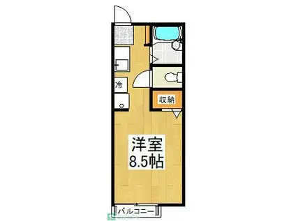 ステップ26(ワンルーム/1階)の間取り写真