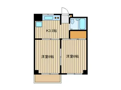 カーサデーラ豊陽(2K/1階)の間取り写真