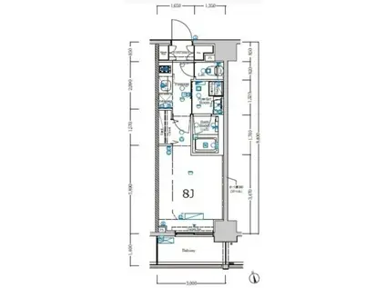 XEBEC両国(1K/3階)の間取り写真