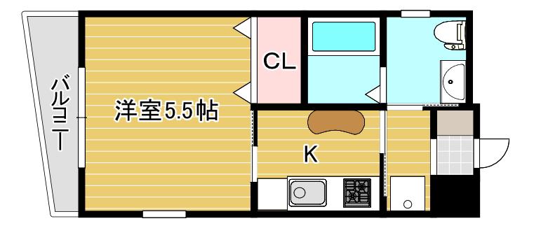 旦過タカヤコーポレーションビル(1K/10階)の間取り写真