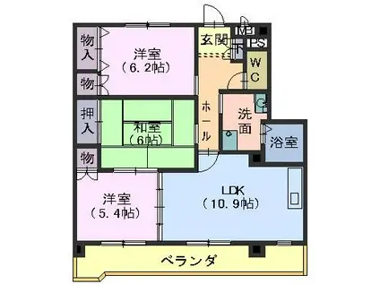 フォレストフィールド梅森台(3LDK/1階)の間取り写真