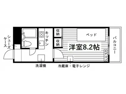 J-015(1K/3階)の間取り写真