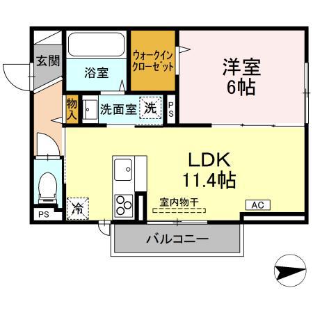 RESUA向中野 C棟(1LDK/3階)の間取り写真