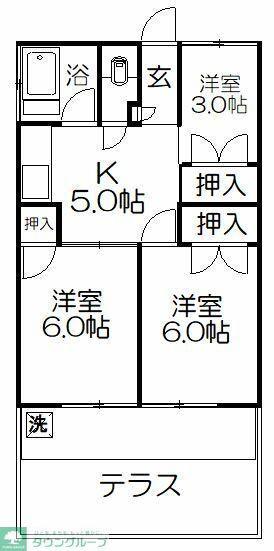 第一静和荘(3K/1階)の間取り写真