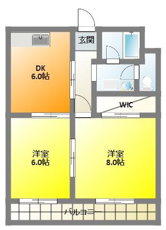 松下細島ライフ(2DK/3階)の間取り写真