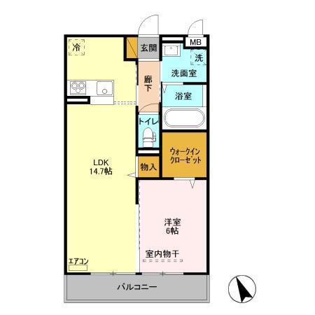 ラウレアコート(1LDK/3階)の間取り写真