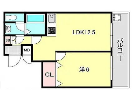 白蘭マンション(1LDK/3階)の間取り写真