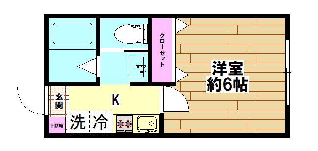 LA LUCE西新井宿(1K/3階)の間取り写真
