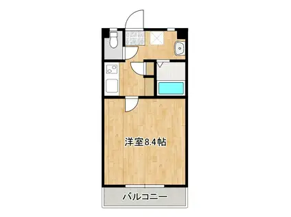 コーポ荒川(1K/2階)の間取り写真