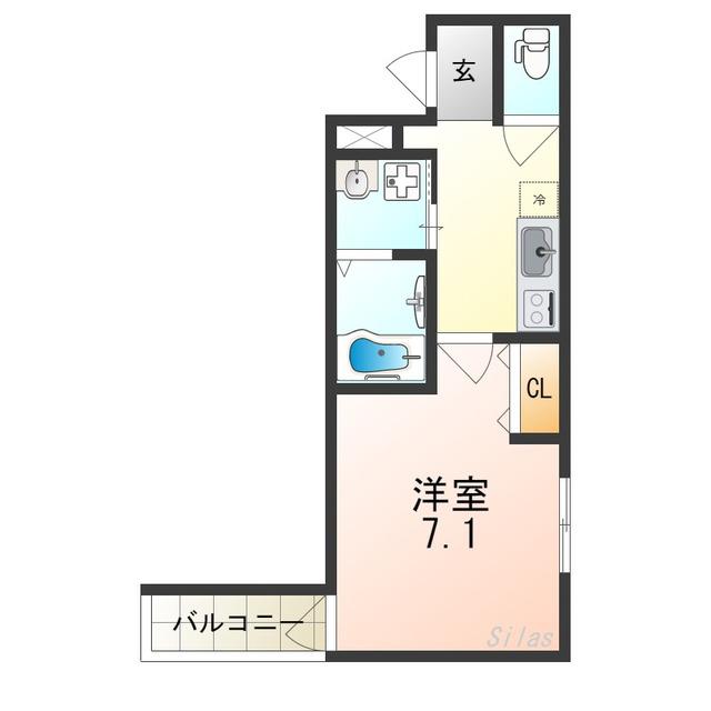 フジパレスあびこVI番館(1K/1階)の間取り写真