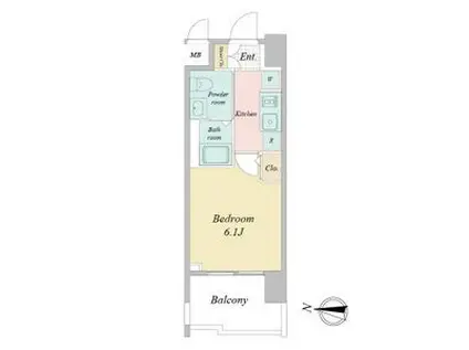 LIVE CASA堀田(1K/12階)の間取り写真