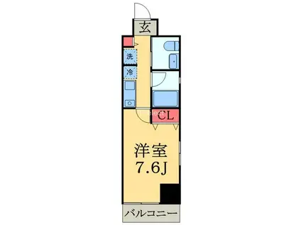 ウィルテラス千葉中央(1K/14階)の間取り写真