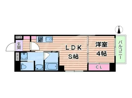 LUXE内代町(1LDK/6階)の間取り写真