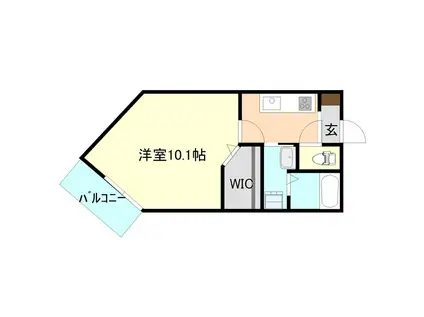 エクセリオン(1K/1階)の間取り写真