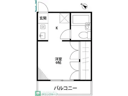 ブルージュ千駄堀(ワンルーム/1階)の間取り写真