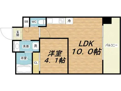 プレジオ弁天町(1LDK/7階)の間取り写真