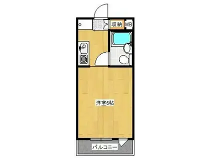 コーポラス本八幡(ワンルーム/2階)の間取り写真