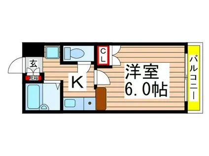 ポプリタウン本町(1K/4階)の間取り写真