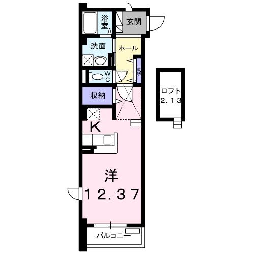 プラネットA(ワンルーム/2階)の間取り写真