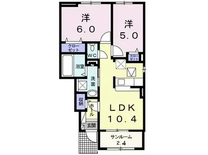 エクセレント平和台 III(2LDK/1階)の間取り写真
