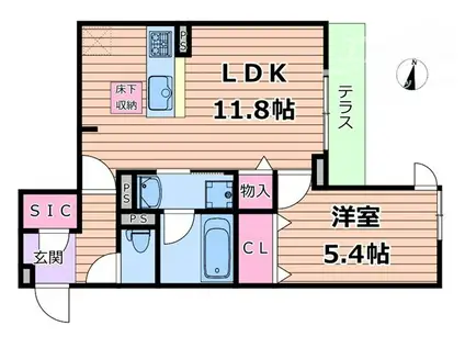 クラシスト瑞光(1LDK/1階)の間取り写真