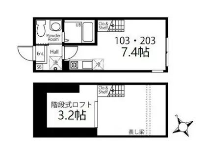ハーミットクラブハウス南太田III(ワンルーム/1階)の間取り写真