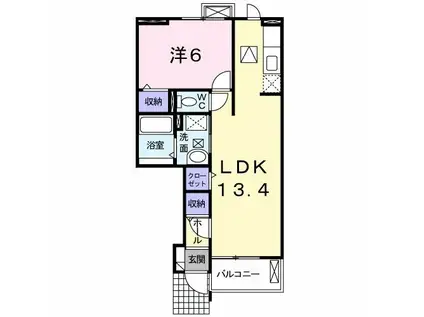 サンリットハウスII(1LDK/1階)の間取り写真