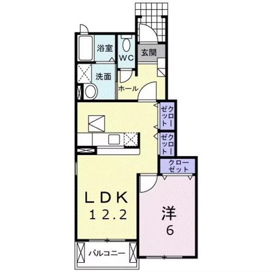 ベルフィオーレ II(1LDK/1階)の間取り写真