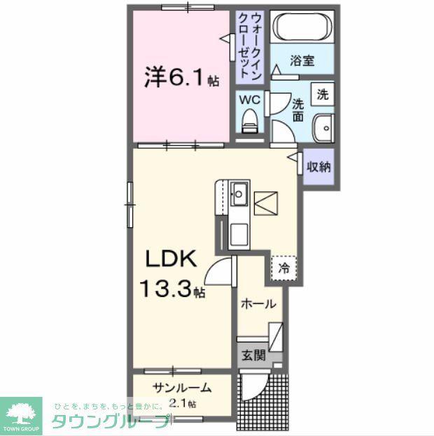 サンクレスト(1LDK/1階)の間取り写真