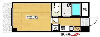キンキ加美ハイツ(1K/4階)の間取り写真