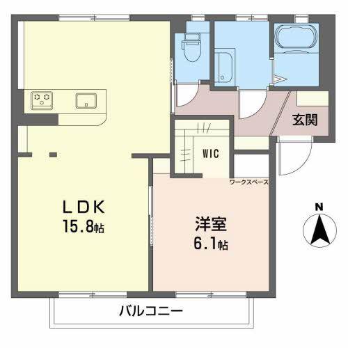 フレグランス九反(1LDK/1階)の間取り写真
