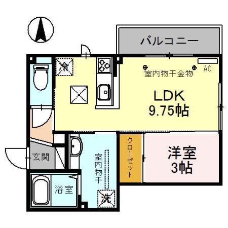 ティセージュ(1LDK/1階)の間取り写真