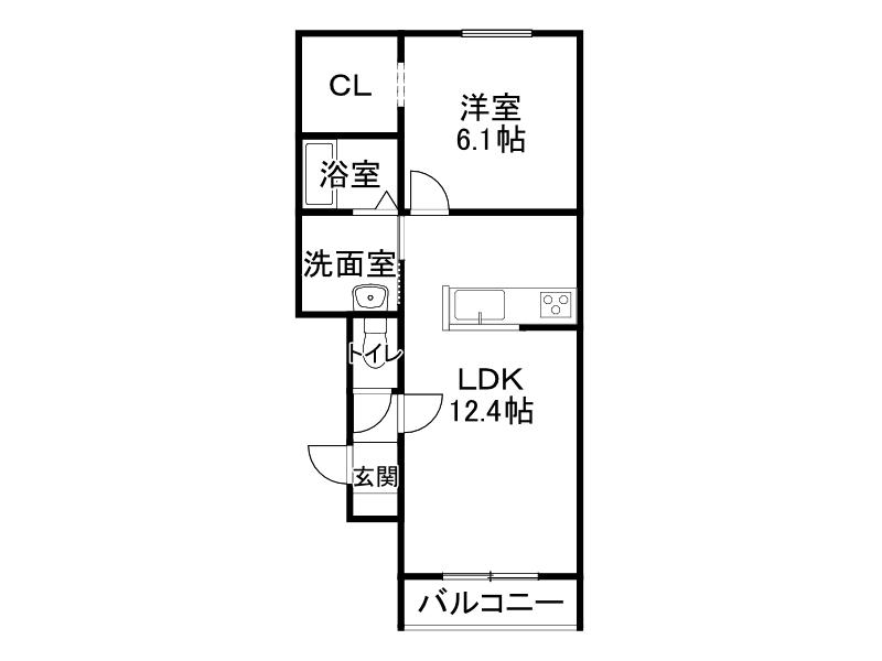 デスパシオIII(1LDK/1階)の間取り写真
