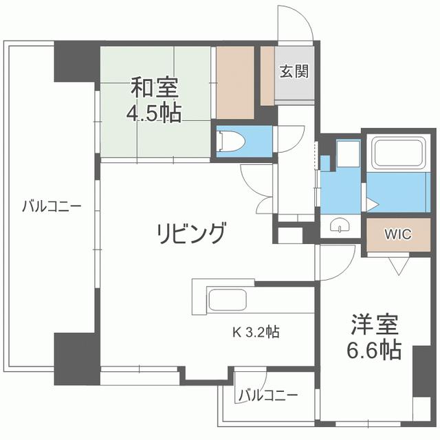 モントーレ荒江レジデンシャルタワー(2LDK/3階)の間取り写真