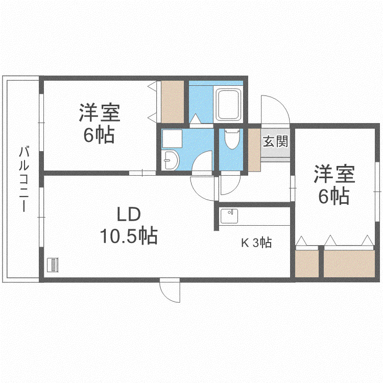 パレスニーノ35(2LDK/3階)の間取り写真