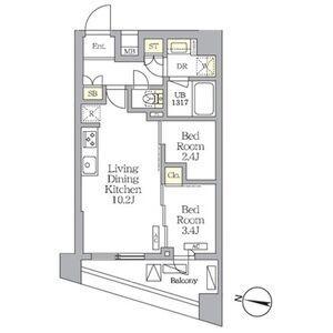 NOGATA RESIDENCE(2LDK/8階)の間取り写真