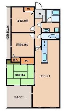 港町ジー・アンド・ピー(3LDK/5階)の間取り写真