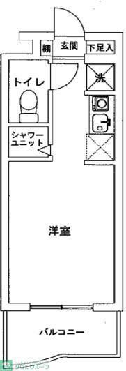 ジョイフル浦和(1K/1階)の間取り写真