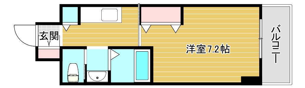 プラチナム松屋町(1K/9階)の間取り写真