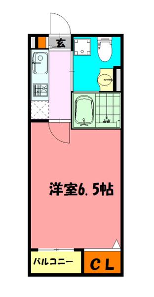 シャトーレ西明石(1K/1階)の間取り写真