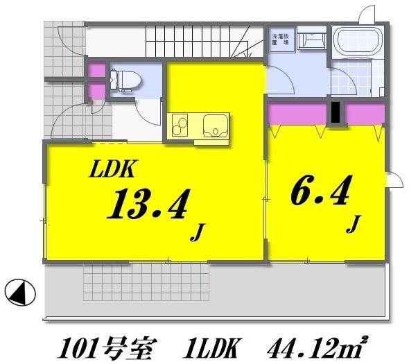 SHAMAISON シャルマン A(1LDK/1階)の間取り写真