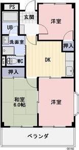 SUNSHAIN南志水(3DK/1階)の間取り写真
