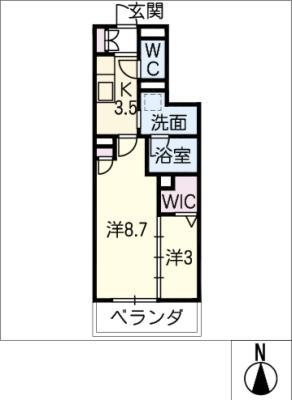 ECO&CLEAN HOUSE NAWA-KITA(2K/4階)の間取り写真