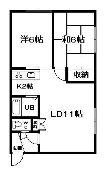 モリハイツ(2LDK/2階)の間取り写真