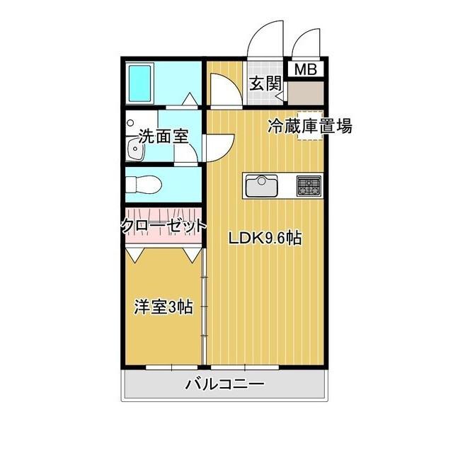 フォレストヴィラ(1LDK/2階)の間取り写真