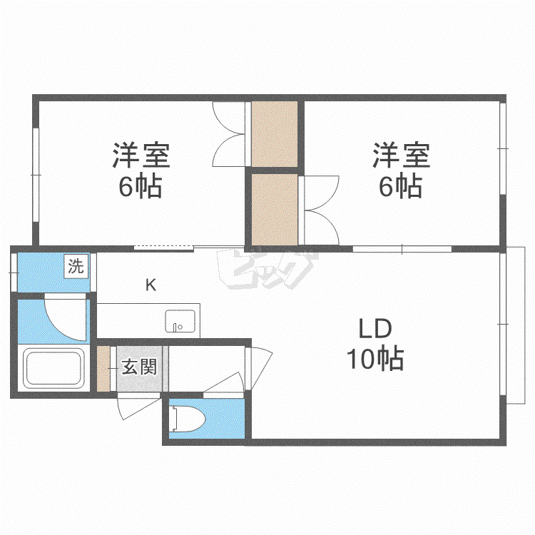 ノースコート37(2LDK/2階)の間取り写真