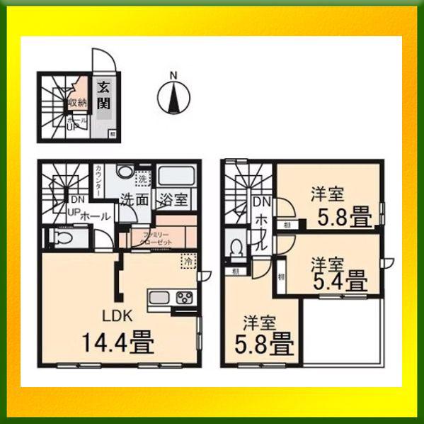 クレールムサシ(3LDK/2階)の間取り写真